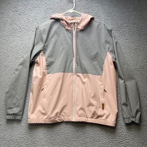 Stylish Women's Gray and Pink Windbreaker